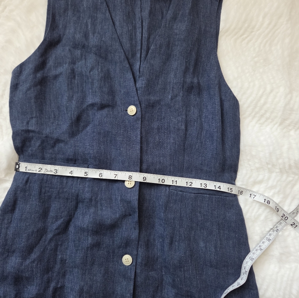 Jenni Kayne Indigo Button-Front Linen Midi Dress - Picture 7 of 15